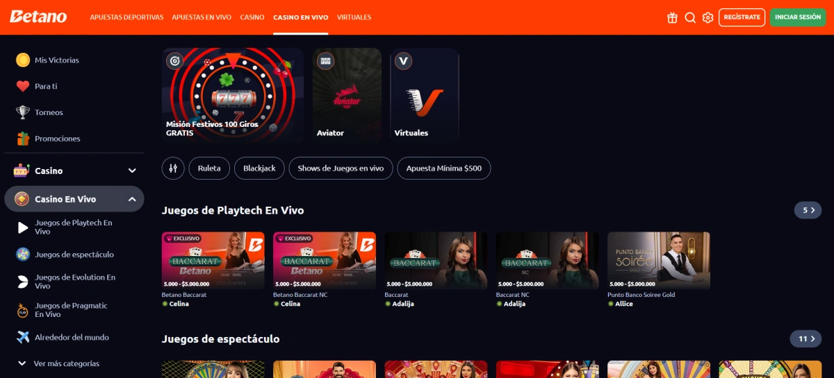 betano live casino